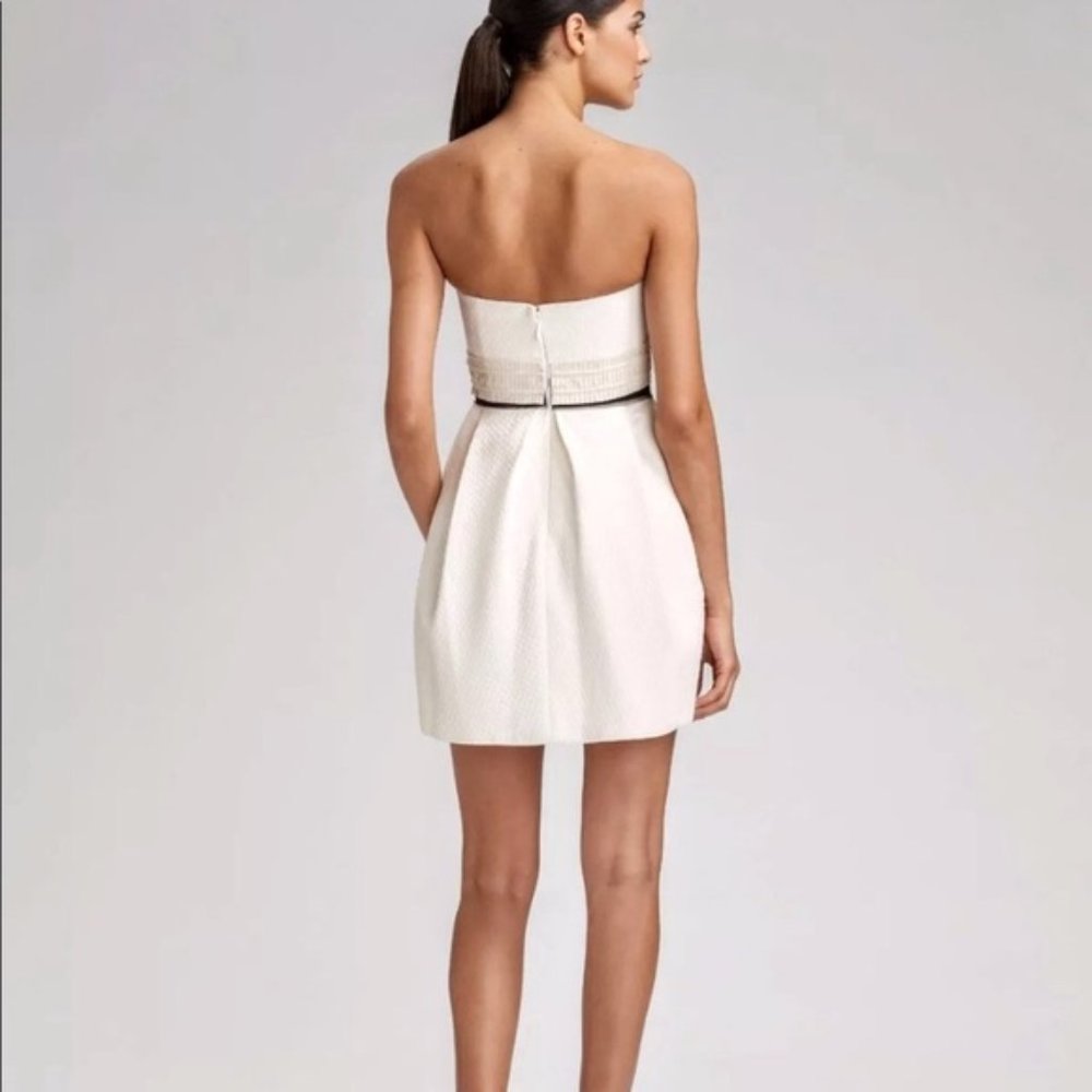 BCBGMaxAzria Cream Quilted Strapless Dress - Picture 3 of 8